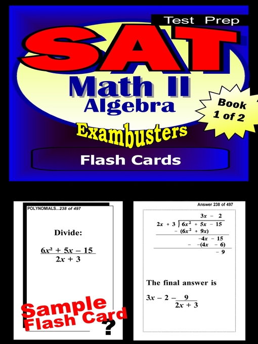 Title details for SAT 2 Math Level II Test—SAT 2 Algebra 1 Flashcards—SAT 2 Prep Exam Workbook 1 of 2 by SAT II Exambusters - Available